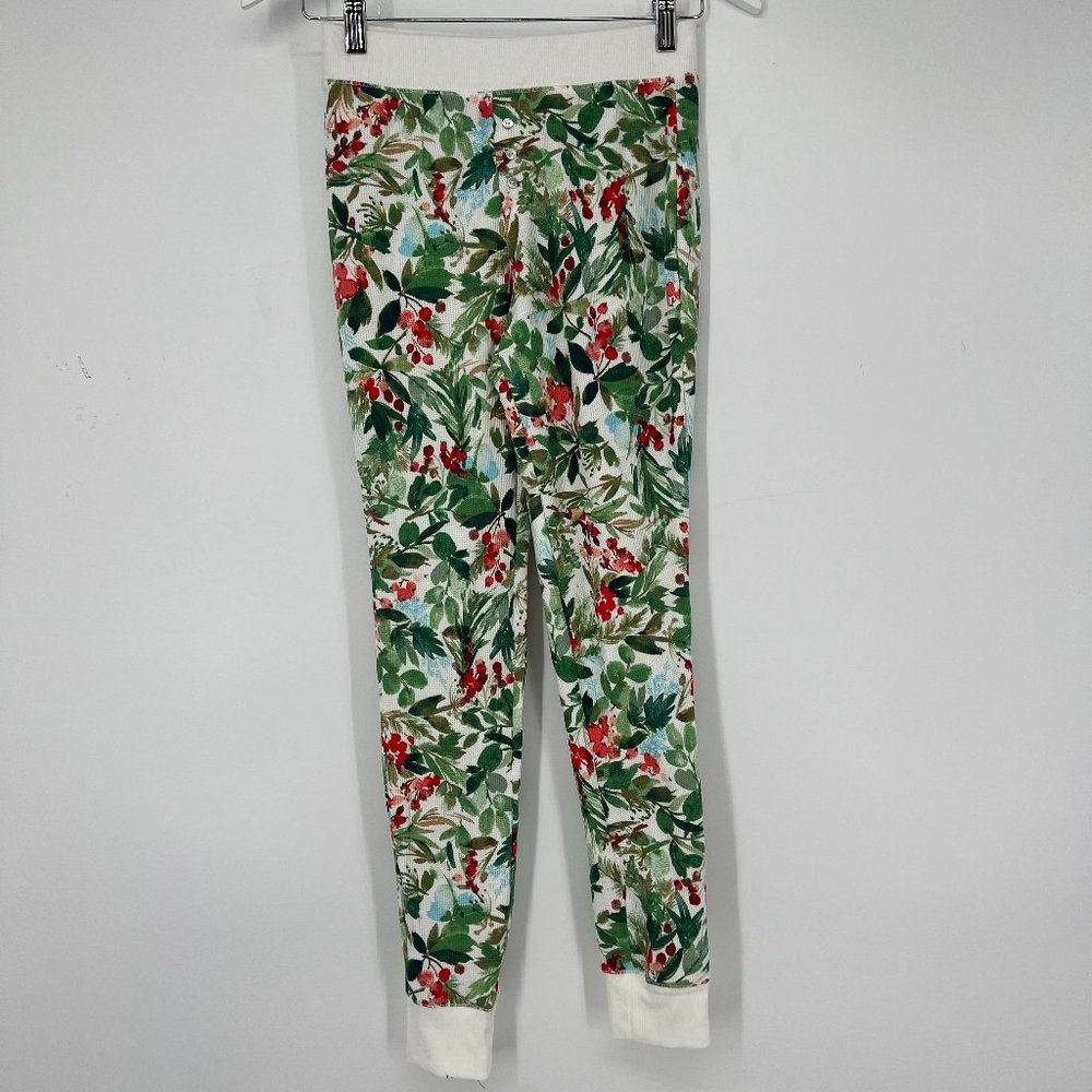 stars above Green & Pink Floral Long Pajama Set Bottoms